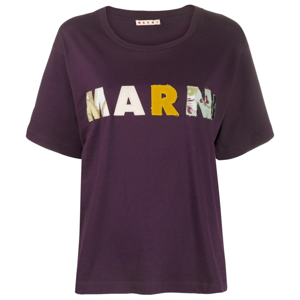 Marni Dark Purple Logo T-Shirt